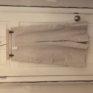 NWT - Banana Republic Wide-Leg High-Rise Linen-Blend Cropped Pull-On Pant